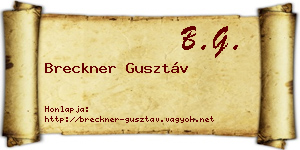 Breckner Gusztáv névjegykártya